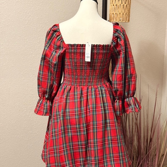Audrey Parks Francesca's Holiday Red Plaid Mini Dress With Pockets Size Small - Picture 2 of 3